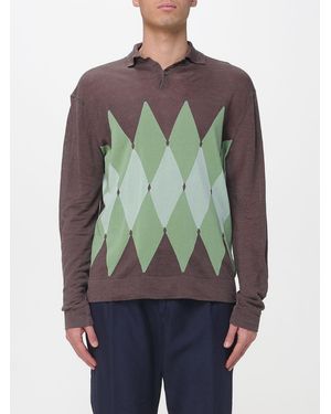 Ballantyne Diamond Pattern Cotton And Cashmere Polo Shirt - Green