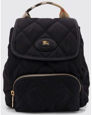 Burberry Quilted Nylon Backpack With Vintage Check Pattern And Ekd Logo - Black