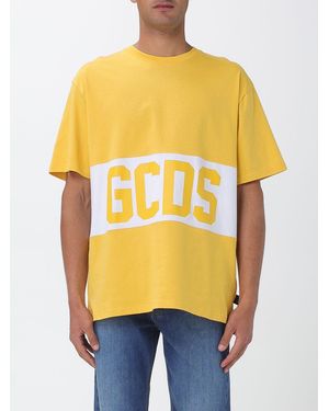 Gcds Cotton T-Shirt With Logo - Yellow
