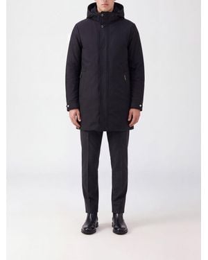 Moorer Goose Down-Padded Parka With Hood And Waterproof Finish - Blue