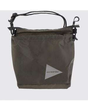 and wander Crispy Rip Sacoche Nylon Bag - Black