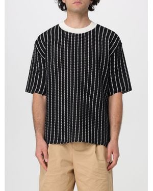 Jil Sander Striped Cotton T-Shirt - Black