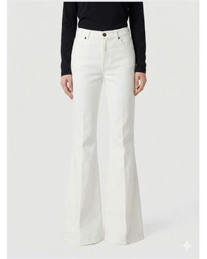 Twinset Stretch Denim Flared Jeans - White
