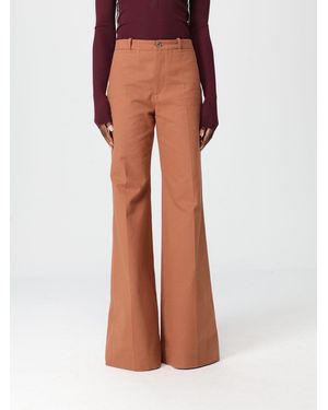 Chloé Chlo&Eacute Flared Cotton Trousers - Brown