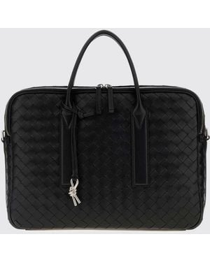 Bottega Veneta Getaway Aktentasche Aus Geflochtenem Kalbsleder Mit Knot-Anhänger - Schwarz