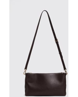 Twinset Faux Leather Crossbody Bag With Removable And Adjustable Strap - White