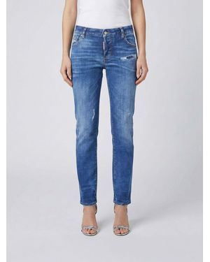 DSquared² Distressed Denim Slim Fit Jeans - Blue