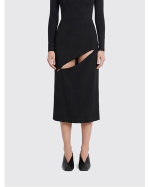 Jil Sander Cut-Out Wool Blend Skirt - Black