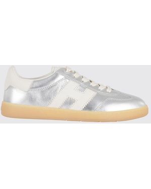 Hogan Cool Laminated Leather Trainers - White
