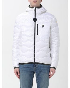Blauer Jacke Herren - Weiß