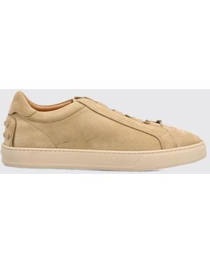 Tod's Suede Leather Slip-On Sneakers With Heel Gommini - Natural