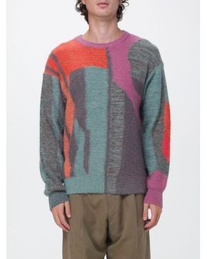 Paul Smith Jersey De Cuello Redondo Y Corte Relajado En Mezcla De Lana Y Mohair Con Estampado Abstracto - Gris