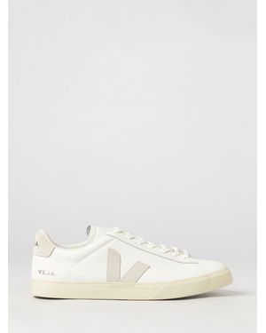Veja Campo Chromefree Leder-Sneaker Von Mit Kontrastierendem Seitenlogo - Weiß