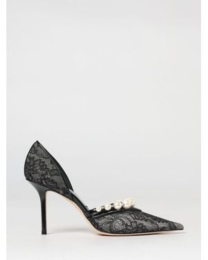 Jimmy Choo Aurelie Lace Court Shoes With Faux Pearls - Black
