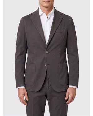 Santaniello Cotton Single-Breasted Blazer - Grey