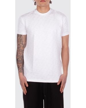 DSquared² Cotton T-Shirt With All-Over Logo - White