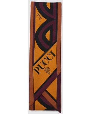 PUCCI Baiadera Geometric Print And Logo Silk Bandeau - Orange