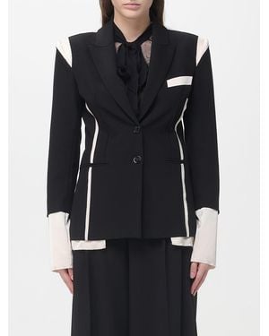 Patrizia Pepe Bicolor Single Breasted Blazer - Black