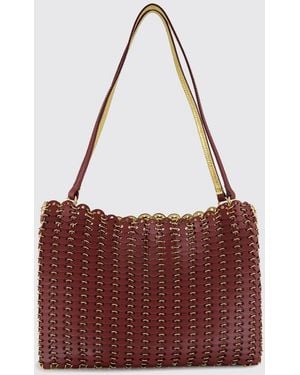 Rabanne 1969 Reversible Leather And Brass Bag - Red