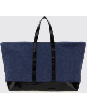 GIMAGUAS Maxi Cotton Tote Bag With Bicolor Abstract Print And Double Handle - Blue