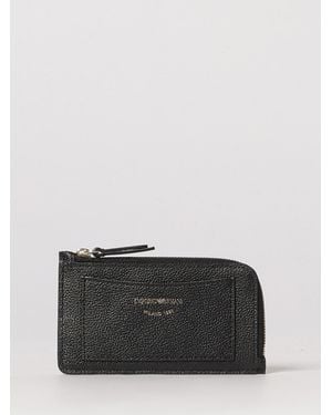Emporio Armani Leather Zip Wallet - Black