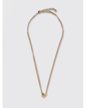 Ferragamo Torchon Brass Necklace - White