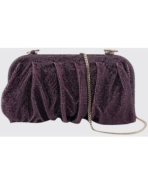 Benedetta Bruzziches Venus Draped Crystal Mini Bag With Removable Strap - Purple