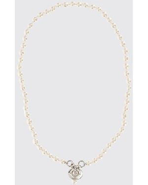 Vivienne Westwood Orb Pendant Necklace With Pearls And Crystals - White