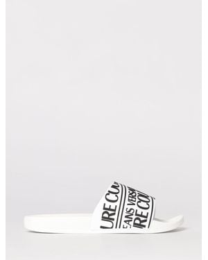 Versace Jeans Couture Logo Print Rubber Sliders - White