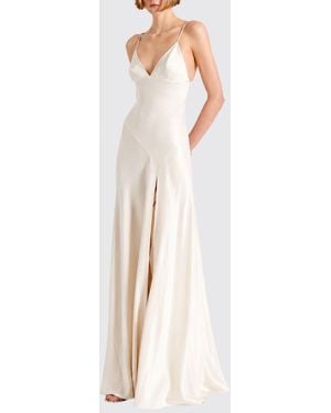 Alberta Ferretti Long Slip Dress - White