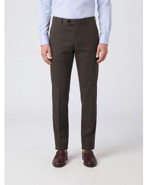 Brunello Cucinelli Slim Fit Stretch Cotton Chino Pants With Pleats - Gray