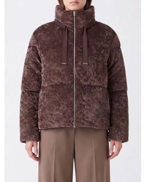 Herno High-Neck Quilted Microfiber Down Jacket With Hood - Brown