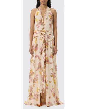 Blumarine Floral Viscose Dress - Natural