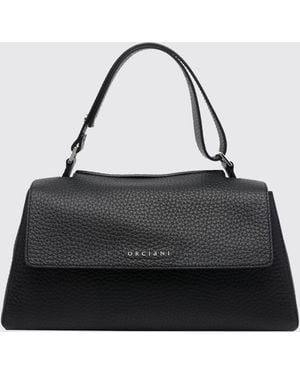 Orciani Hammered Leather Sveva Longuette Bag - Black