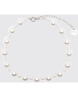 N°21 Collar De Perlas Sintéticas - Blanco