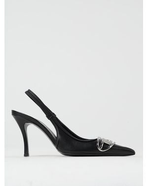 DIESEL D-Venus Sb Leather Slingback Pumps - Black