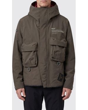 Undercover Relaxed Fit Short Nylon Parka With Hood And Patch Pockets - Brown