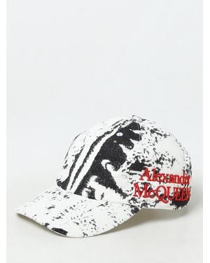 McQueen Cappello Con Stampa Astratta - Bianco