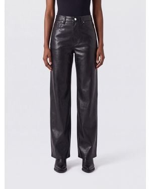Agolde Hoch Taillierte Straight-Leg-Hose Aus Recyceltem Leder Mit Fünf Taschen - Schwarz