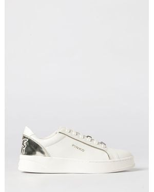 Pinko Iris Leather Sneakers - Natural