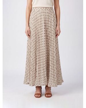P.A.R.O.S.H. Polka-Dot Long Skirt P.A.R.O.S.H - Natural