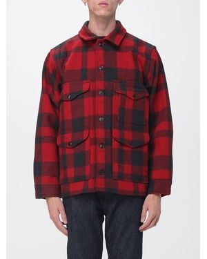 Filson Sobrecamisa Utility De Lana Con Bolsillos De Solapa Y Cuello Con Solapas - Rojo