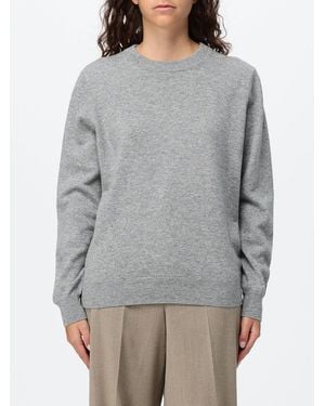 Allude Long-Sleeved Pure Cashmere Crewneck Jumper - Grey