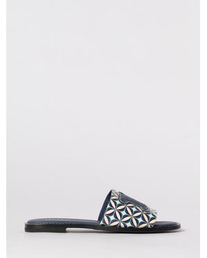 Max Mara Dovere Printed Cotton Canvas Sliders - White