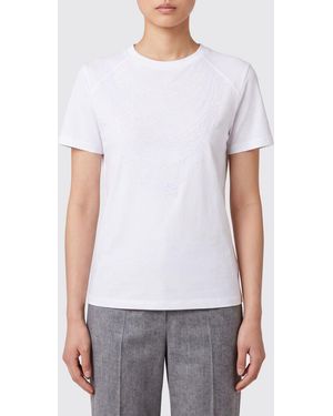 Elisabetta Franchi Slim Fit Cotton T-Shirt With A Contrasting Graphic Print - White