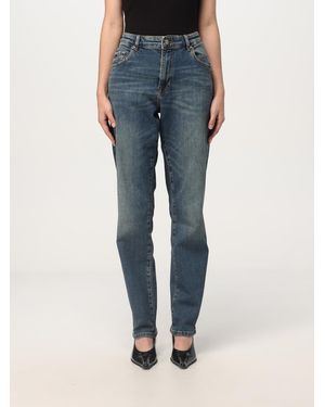 Versace Jeans Couture Cotton Denim Jeans With Embroidered Logo - Blue