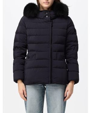 Peuterey Doudoune Courte En Polyester Avec Capuche En Shearling Et Col Montant - Noir