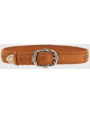Ermanno Scervino Leather Belt With Braided Edges - White