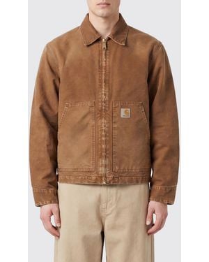 Carhartt Og Arcan Cotton Shirt Jacket With Zip And Patch Pockets - Brown