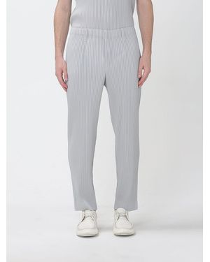 Homme Plissé Issey Miyake Homme Plissé Issey Miyake Slim Fit Pleated Trousers With Concealed Fastening - Grey